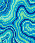 Azure And Emerald Swirl Pattern Rug