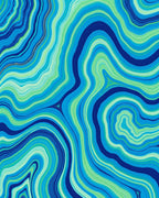 Azure And Emerald Swirl Pattern Rug