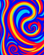 Vibrant Swirling Abstract Pattern Rug