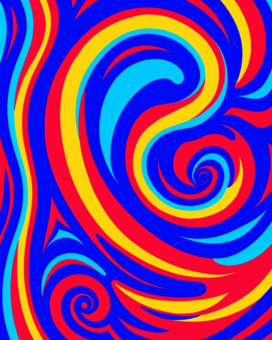 Vibrant Swirling Abstract Pattern Rug