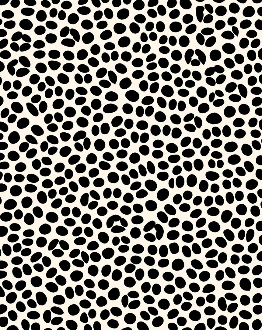 Black Organic Spot Pattern Rug