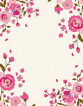 Pink Floral Garden Motif Rug