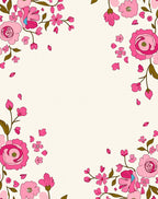 Pink Floral Garden Motif Rug