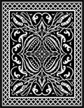 Black White Ornamental Stylized Damask Rug