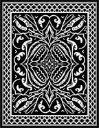 Black White Ornamental Stylized Damask Rug