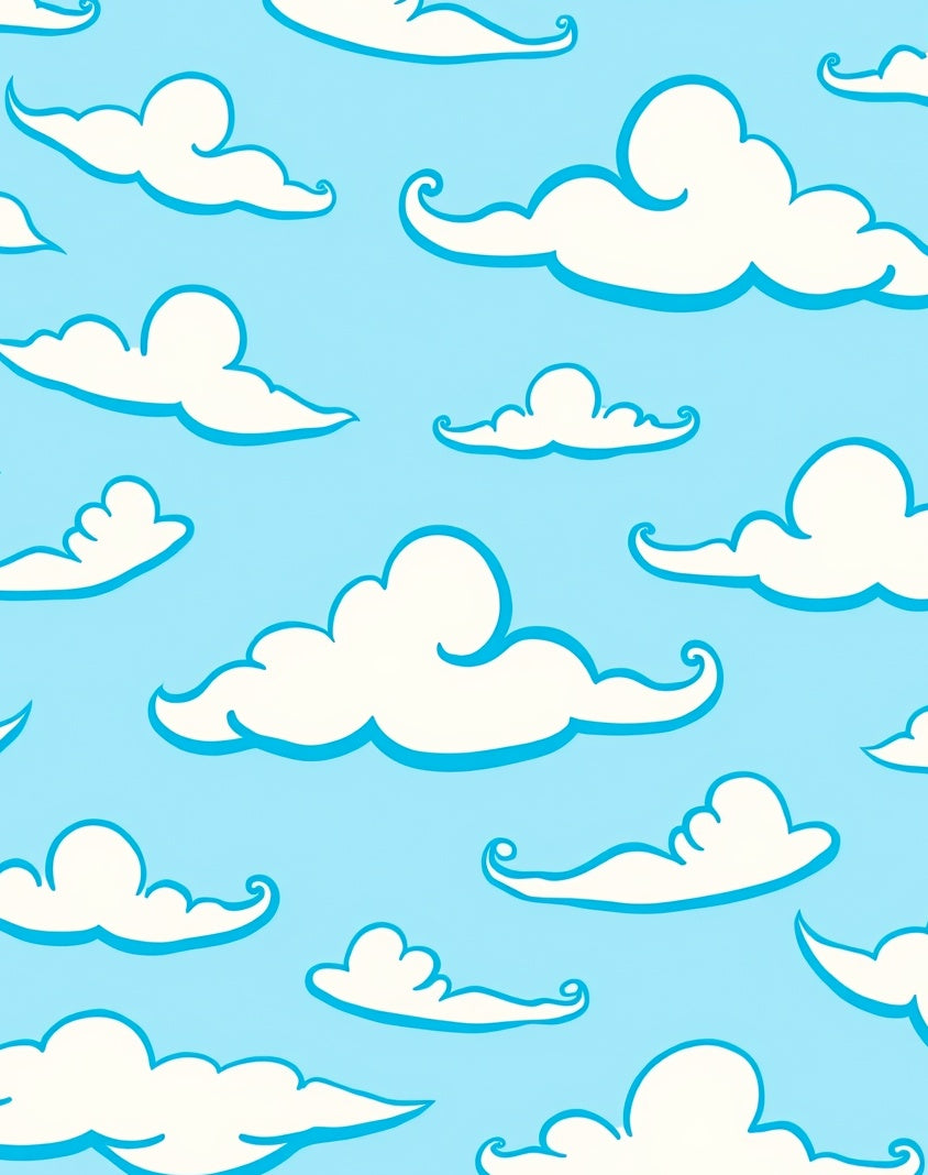 Whimsical Cloud Pattern Gentle Sky Design Rug