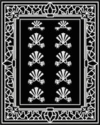 Bold Abstract Fan Motif Geometric Design Rug