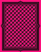 Hot Pink Lattice Border Rug