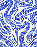 Abstract Blue Swirls Pattern Accent Rug