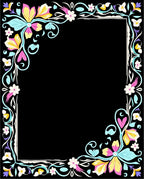 Vibrant Floral Swirls Border Pattern Rug