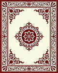 Ornate Floral Medallion Cream Crimson Rug