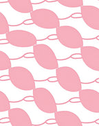Abstract Pink Oval Link Pattern Rug