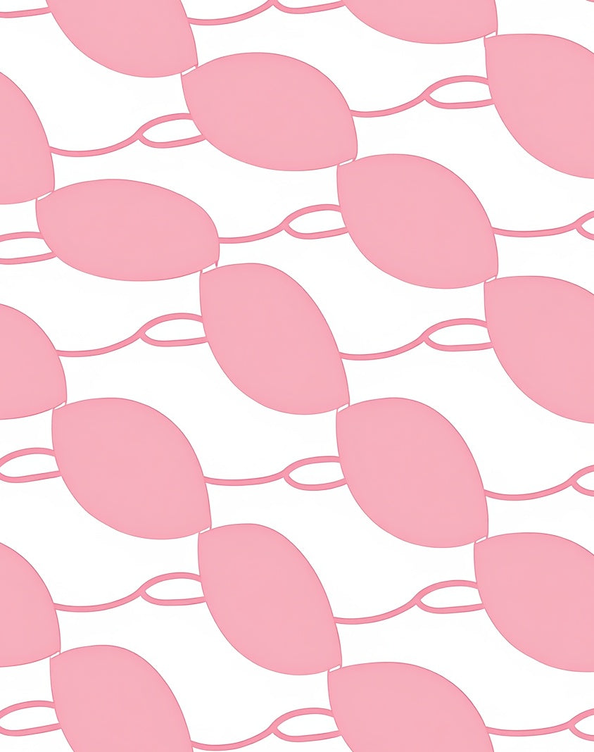 Abstract Pink Oval Link Pattern Rug