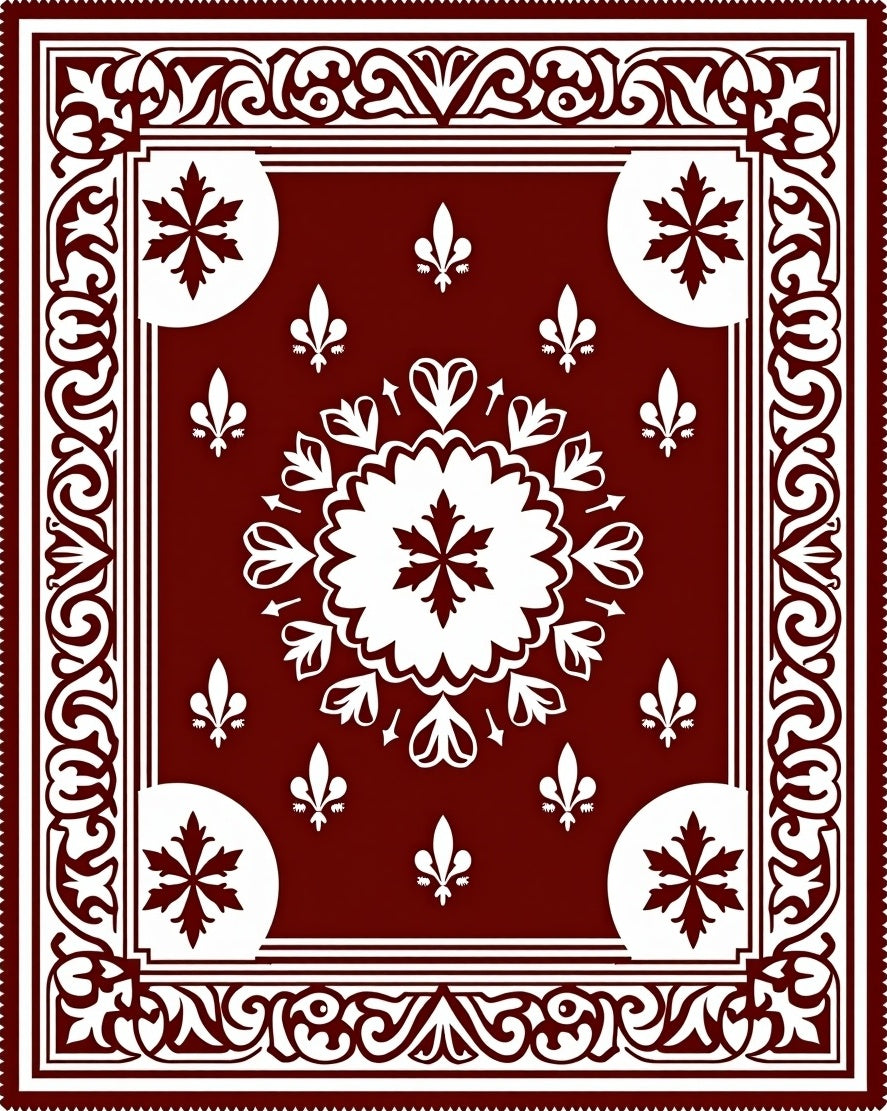 Regal Floral Bordered medallion Rug