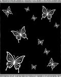 Black White Butterfly Flutter Rug