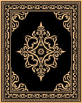 Elegant Ornate Black Gold Rug