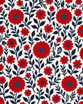 Bold Red Floral Pattern Rug