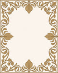 Ornate Gold Leaf Scroll Pattern Rug