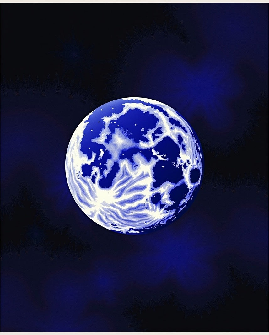 Cosmic Blue Orb Swirl Rug