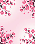 Pink Cherry Blossom Branch Romance Rug