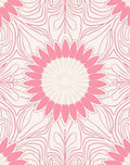 Pink Floral Mandala Pattern Rug