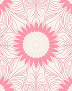 Pink Floral Mandala Pattern Rug