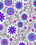 Floral Vine Pattern In Vibrant Colors Rug