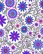 Floral Vine Pattern In Vibrant Colors Rug