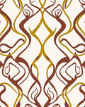 Flowing Swirls Warm Tones Pattern Rug