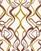 Flowing Swirls Warm Tones Pattern Rug