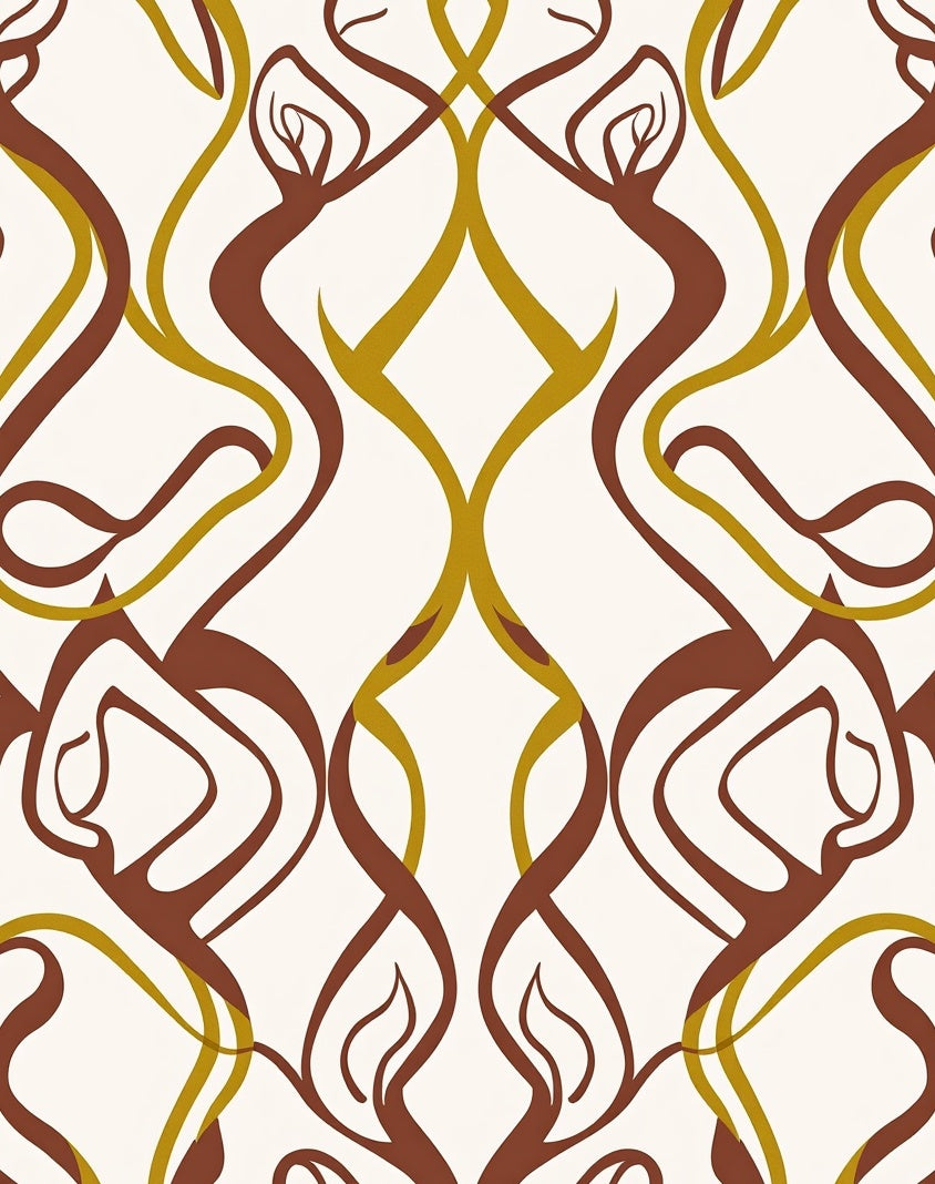 Flowing Swirls Warm Tones Pattern Rug