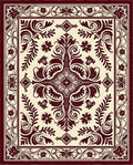 Vibrant Floral Vine Scroll Pattern Rug