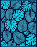 Textured Tropical Leaf Pattern Rug