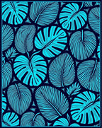Textured Tropical Leaf Pattern Rug