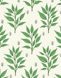 Green Leafy Branch Pattern Design Rug