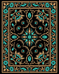Floral Vine Medallion Pattern Rug