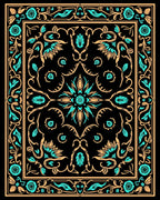Floral Vine Medallion Pattern Rug