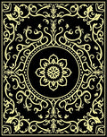 Ornate Mandala Black Gold Pattern Rug