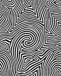 Abstract Black White Swirl Lines Rug