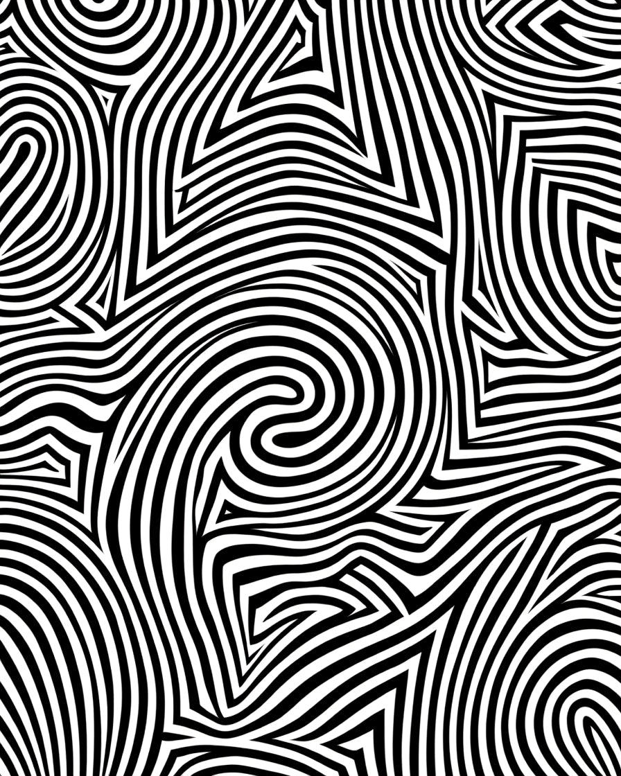 Abstract Black White Swirl Lines Rug