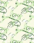 Abstract Green White Line Art Rug