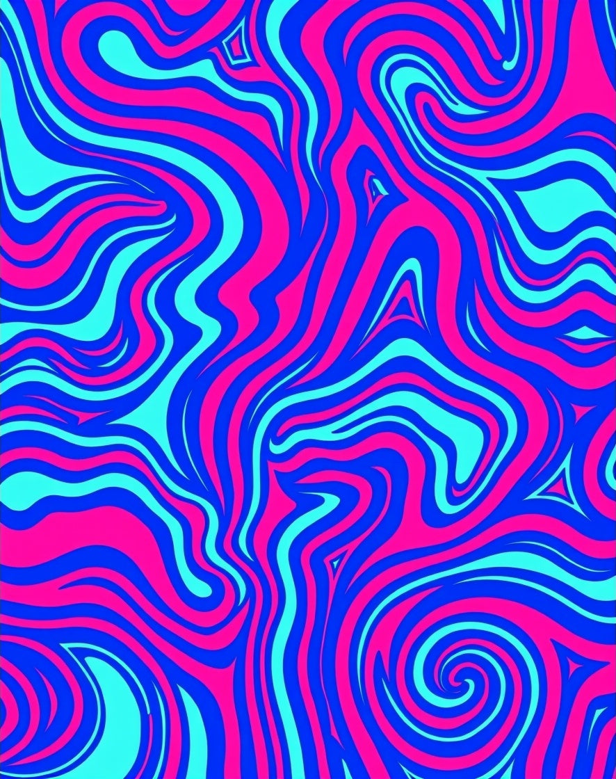 Vivid Swirl Psychedelic Pattern Rug