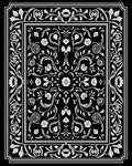 Elaborate Floral Scrollwork Black White Rug