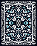 Elegant Floral Symmetry Pattern Design Rug