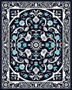 Elegant Floral Symmetry Pattern Design Rug