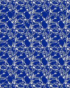 Vibrant Blue White Abstract Swirl Rug