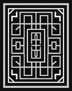 Monochromatic Geometric Labyrinth Pattern Rug