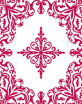 Delicate Pink Floral Scroll Pattern Rug