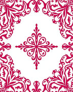 Delicate Pink Floral Scroll Pattern Rug