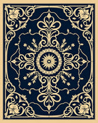 Ornate Floral Baroque Patterned Rug